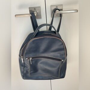 Roots Navy with Brown Trim Backpack Purse